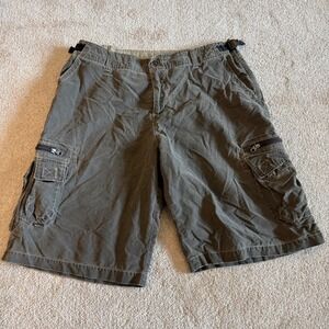 Kuhl Dry Cargo Shorts Mens XL Olive Green Tactical Hiking Webbing Belt Gorpcore